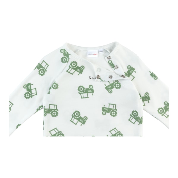 babywalz Bornino - Farm LifeRaglanshirt langarm Traktor offwhite/grün Auslauf