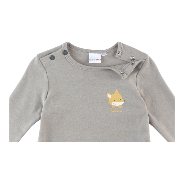 babywalz Bornino - Cute FoxShirt langarm Fuchs grau Sonderangebot