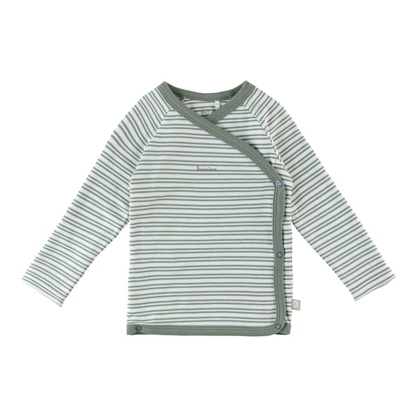 babywalz Bornino - Cute FoxWickelshirt langarm Ringel grün/offwhite