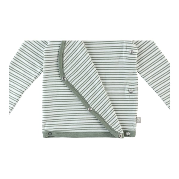 babywalz Bornino - Cute FoxWickelshirt langarm Ringel grün/offwhite Rabatt