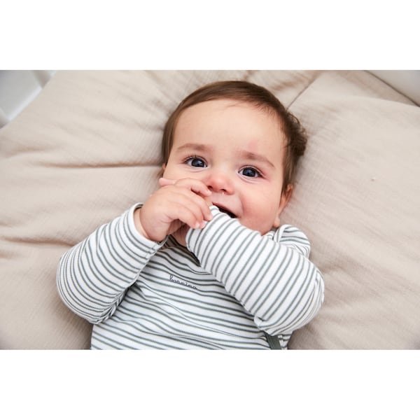 babywalz Bornino - Cute FoxWickelshirt langarm Ringel grün/offwhite Rabatt