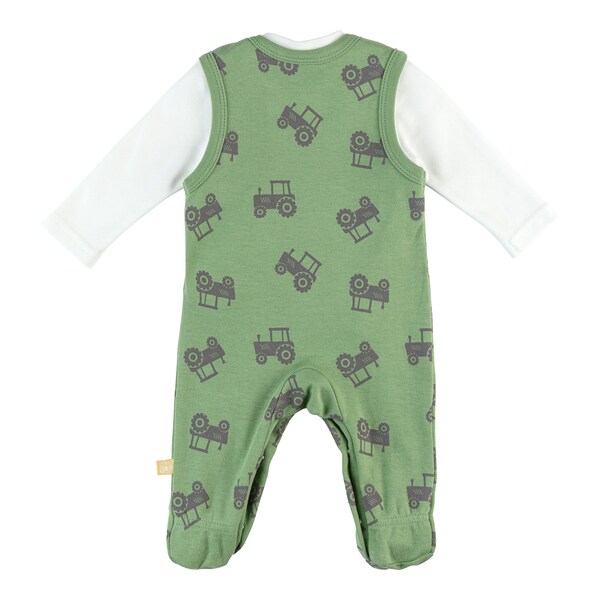 babywalz Bornino - Farm LifeStrampler-Set 2-tlg. mit Shirt Traktor grün/offwhite Günstig kaufen