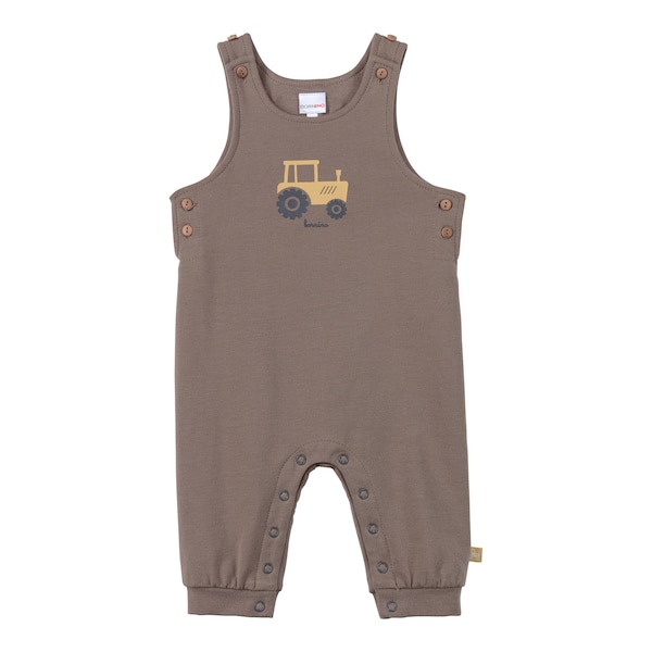 babywalz Bornino - Farm Life2-tlg. Set Latzhose und Shirt Traktor braun/offwhite Versandkostenfrei