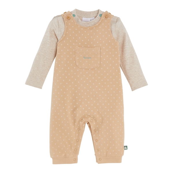 babywalz Bornino - Tiny Houses2-tlg. Set Latzhose und Shirt langarm Haus