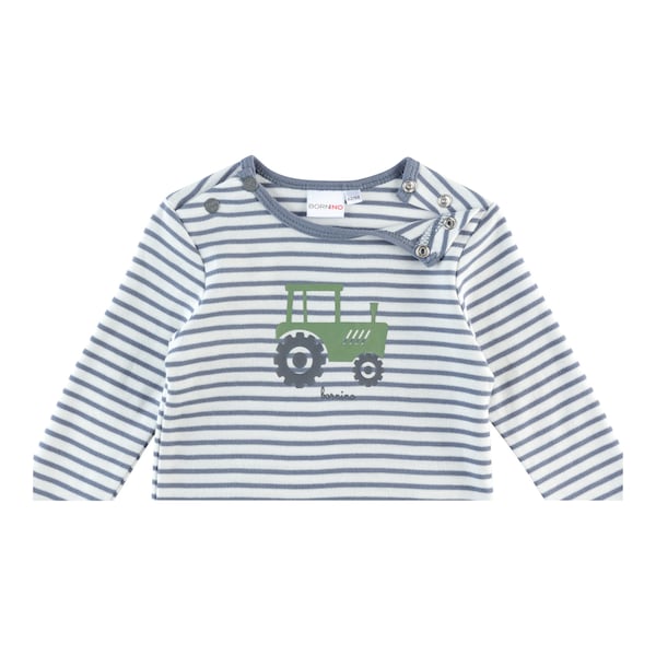 babywalz Bornino - Farm LifeShirt langarm Ringel Traktor blau/offwhite Black Friday