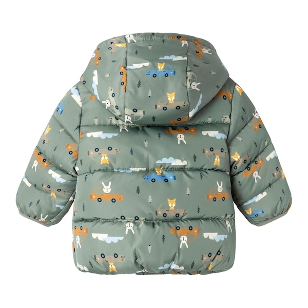 babywalz NAME ITSteppjacke mit Kapuze Tiere Autos grün/bunt Osterangebot