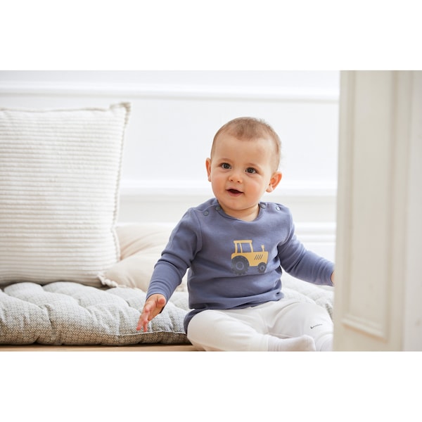 babywalz Bornino - Farm LifeShirt langarm Traktor blau Muttertagsangebot