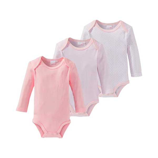 babywalz Bornino - BASICS3er-Pack Bodys langarm rosa