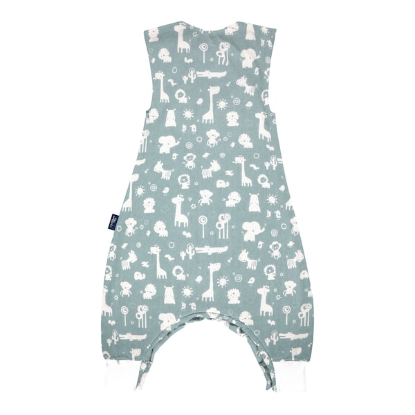 babywalz AlviSommer-Sleepoverall 0.5 TOG Zootiere blau Letzter Tag
