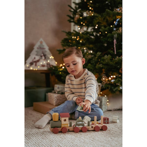 babywalz Little DutchHolzeisenbahn mit Steck-Formen Weihnachten Kostenloser Versand