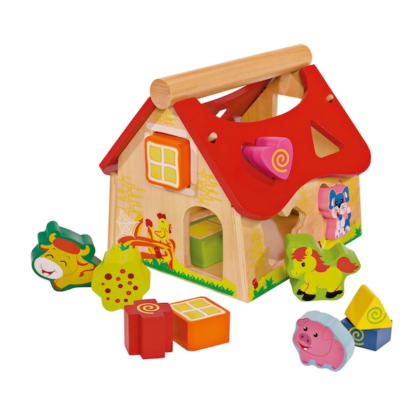 babywalz Eichhorn12-tlg. Holzsortierspiel Haus