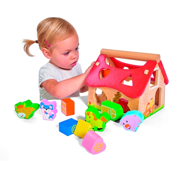 babywalz Eichhorn12-tlg. Holzsortierspiel Haus Online Shopping