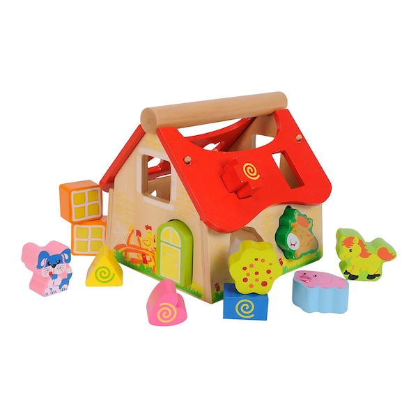 babywalz Eichhorn12-tlg. Holzsortierspiel Haus Online Shopping