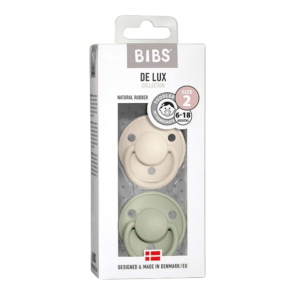 babywalz BIBS2er-Pack De Lux Schnuller Latex 6-18M beige / grün Rabatte dieses Monats