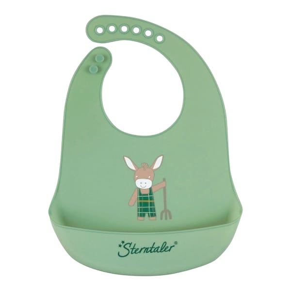 babywalz SterntalerSilikonlätzchen mit Auffangschale Esel Emmilius grün