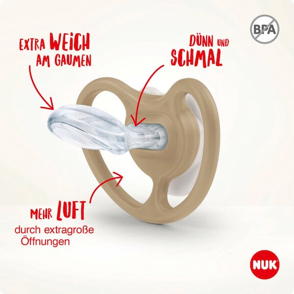 babywalz NUK2er-Pack Schnuller Space Night Silikon 18-36M Löwe / Sterne Fabrik Onlineshop