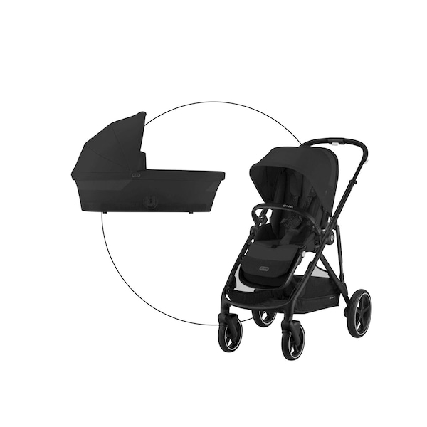 babywalz Cybex - GOLDKombikinderwagen Gazelle S black / moon black
