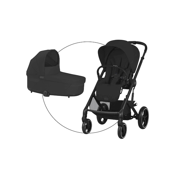 babywalz Cybex - GOLDKombikinderwagen Balios S Lux black / moon black