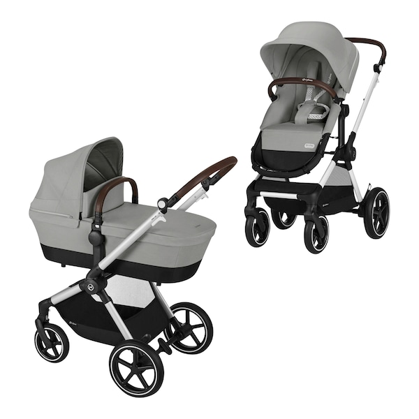 babywalz Cybex - GOLDKombikinderwagen Eos Lux Trio-Set inkl. Babyschale Aton B2 i-Size stone grey Zeitlich begrenztes Angebot