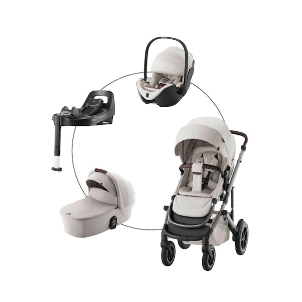 babywalz Britax Römer - Britax Römer DiamondKombikinderwagen SMILE 5Z LUX Travel-Set inkl. Babyschale BABY-SAFE PRO i-SIZE und Isofix-Basis VARIOBASE 5Z soft taupe
