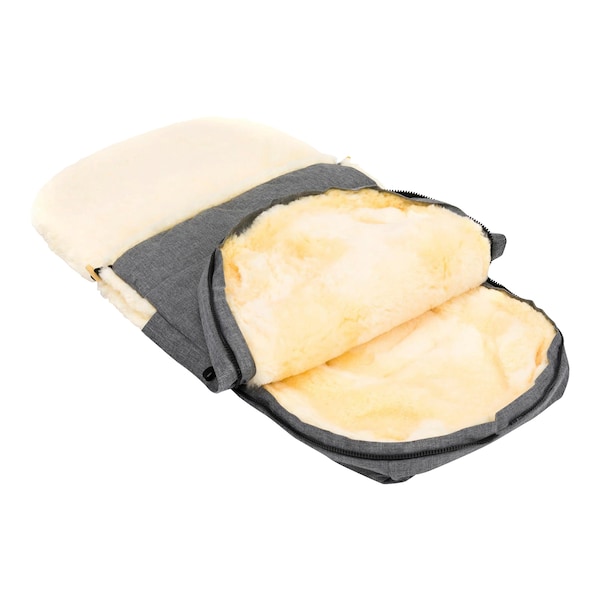 babywalz babycabWinterfußsack Lammfell Lille für Kinderwagen Buggy hellgrau melange Sonderangebot der Fabrik