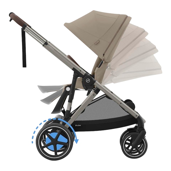babywalz Cybex - GOLDKinderwagen e-Gazelle Almond beige Exklusivangebot