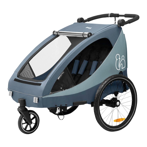 babywalz HauckFahrradanhänger Dryk Duo Plus Dark Blue Lagerräumung