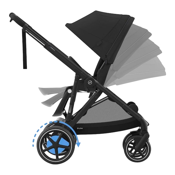 babywalz Cybex - GOLDKinderwagen e-Gazelle moon blck Bestseller