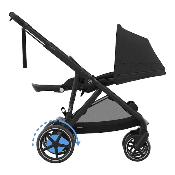 babywalz Cybex - GOLDKinderwagen e-Gazelle moon blck Bestseller