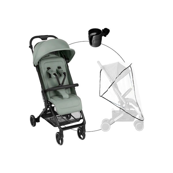 babywalz ABC DesignBuggy Ping 3 Travel inkl. Becherhalter und Regenschutz