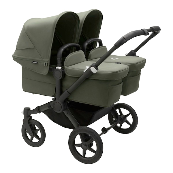 babywalz Bugaboo - DONKEY 5Zwillings- und Geschwisterwagen Bundle Twin black / forest green