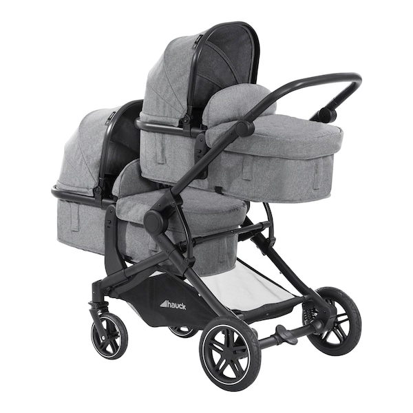 babywalz HauckZwillings- und Geschwisterwagen Atlantic Twin melange grey