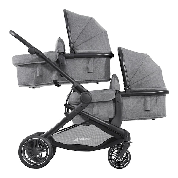 babywalz HauckZwillings- und Geschwisterwagen Atlantic Twin melange grey Kostenloser Versand