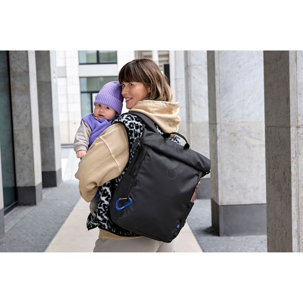 babywalz LässigWickelrucksack Rolltop schwarz