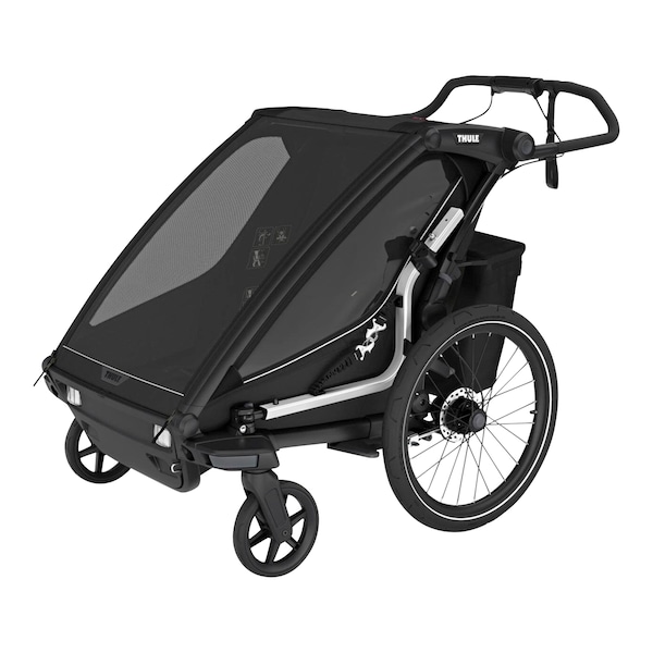 babywalz ThuleFahrradanhänger Chariot Sport 2 Double (2024) black Limitierter Zeitrabatt