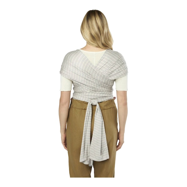 babywalz Ergobaby® - AURA WRAPTragetuch Strick 490 cm grey stripes Jubiläumsangebot