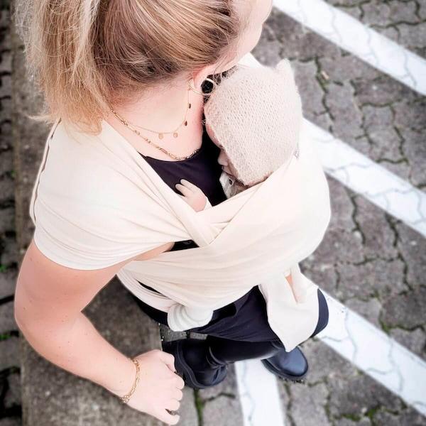 babywalz HOPPEDIZ®Babytragetuch Elastisches Tragetuch creme Exklusive Angebote