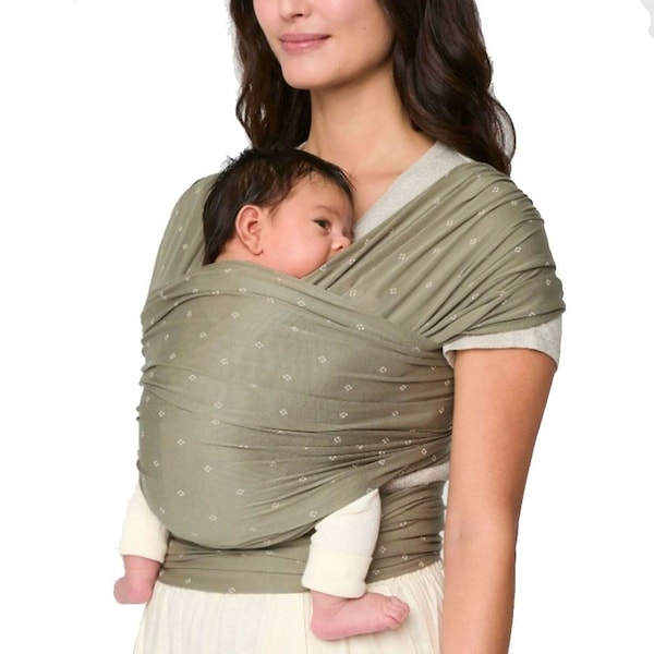babywalz Ergobaby® - AURA WRAPTragetuch Strick olive diamonds Räumungsverkauf