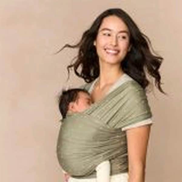 babywalz Ergobaby® - AURA WRAPTragetuch Strick olive diamonds Räumungsverkauf