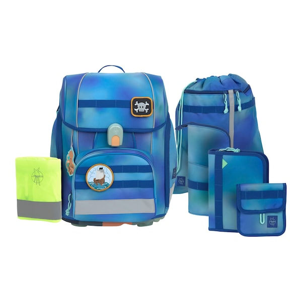 babywalz LässigSchulranzen-Set Boxy Unique gradient 7-tlg. blau Im Verkauf
