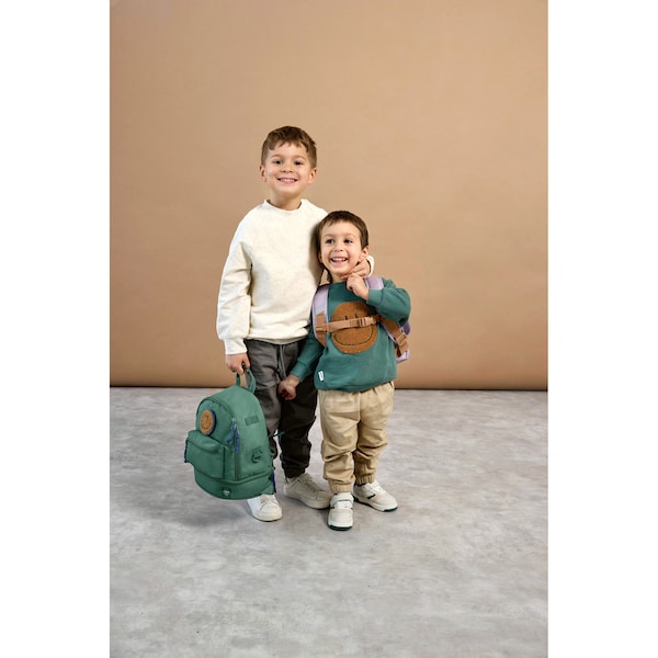 babywalz LässigKindergartenrucksack Mini Backpack Little Gang dunkelgrün zollfrei