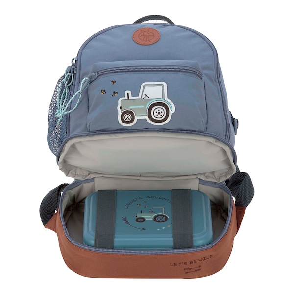 babywalz LässigKindergartenrucksack Mini Backpack Adventure Traktor blue denim 50% Rabatt für begrenzte Zeit