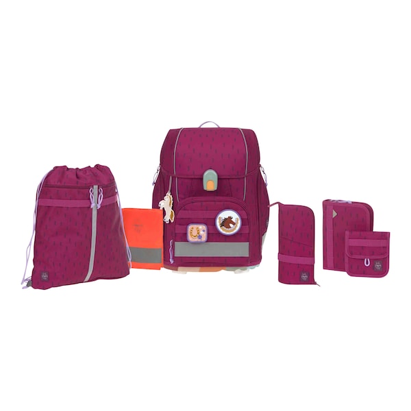 babywalz LässigSchulranzen-Set Boxy Unique 7-tlg. Speckles berry