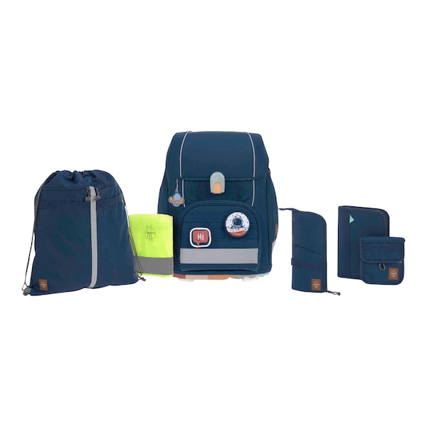 babywalz LässigSchulranzen-Set Boxy Unique 7-tlg. navy