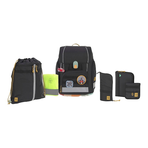 babywalz LässigSchulranzen-Set Boxy Unique 7-tlg. black