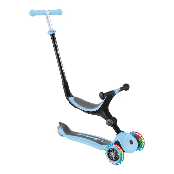 babywalz Globber3in1 Scooter Go-Up mit Leuchtrollen pastellblau Bis zu 60% Rabatt