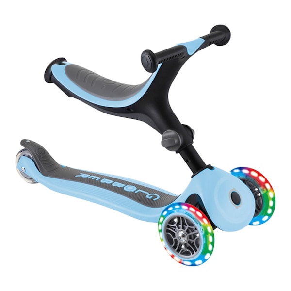 babywalz Globber3in1 Scooter Go-Up mit Leuchtrollen pastellblau Bis zu 60% Rabatt