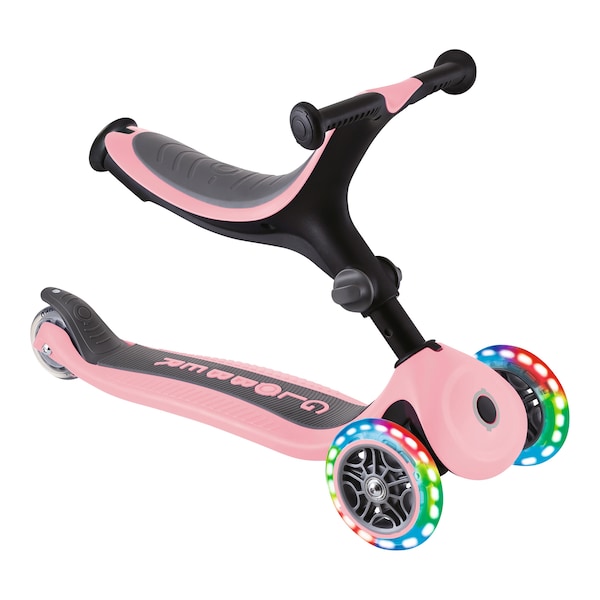 babywalz Globber3in1 Scooter Go-Up mit Leuchtrollen pastellrosa Nur für heute