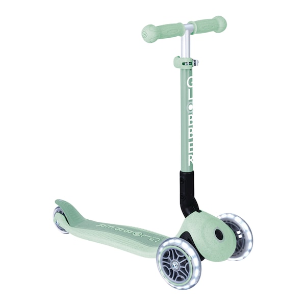 babywalz GlobberScooter Junior Foldable Lights ECO pistazie