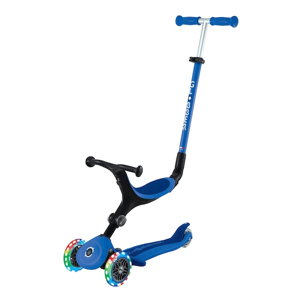 babywalz GlobberScooter 3in1 Go-Up active mit Leuchtrollen blau Riesige Rabatte